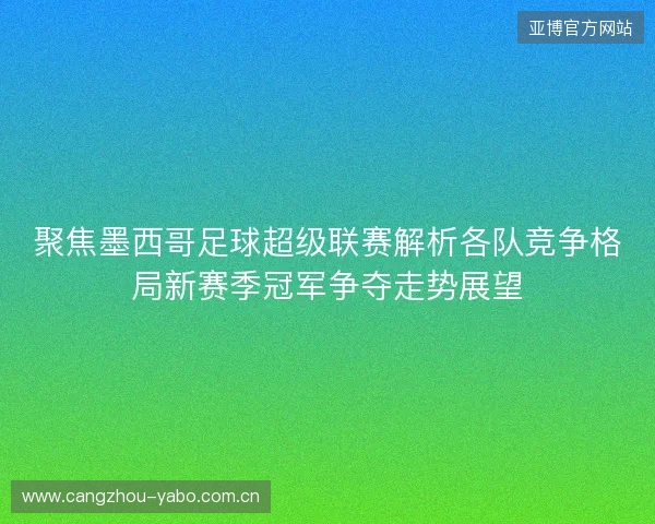 聚焦墨西哥足球超级联赛解析各队竞争格局新赛季冠军争夺走势展望